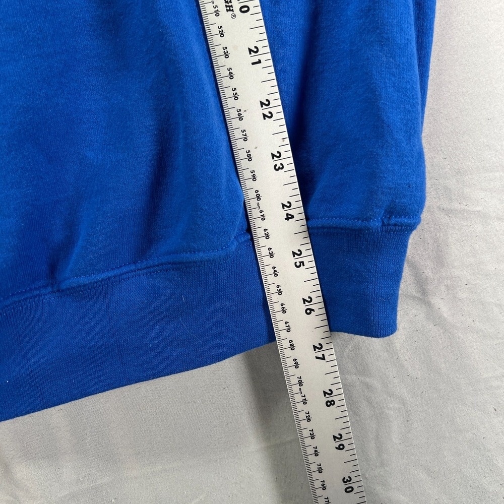 Ford Mustang Hoodie Mens Medium Royal Blue Pullover Fleece Sweatshirt Y2K - Picture 10 of 10